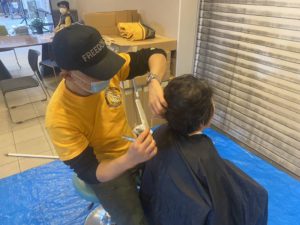 Hair Cut Service by proffesional - VM Japan activity in Nanao city Ishikawa